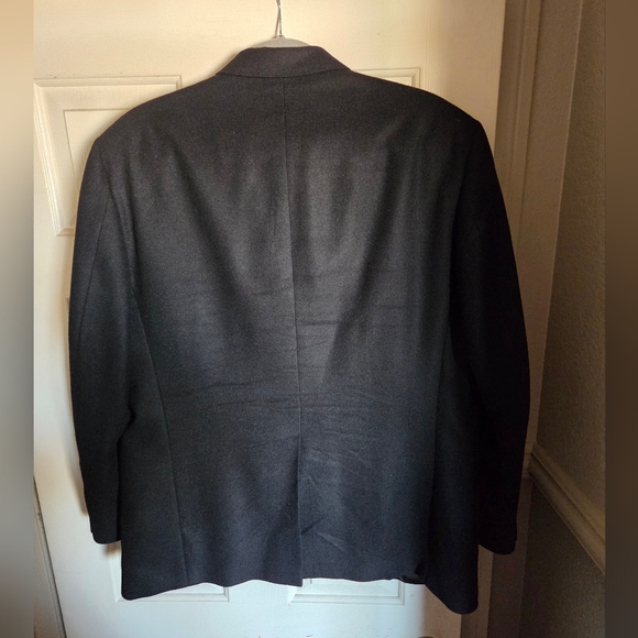Mens Roundtree & Yorke Black 100 % Camel Hair Blazer Coat 42 R - Picture 3 of 7